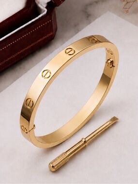 Gold Screwdriver Bangle Bracelet Love